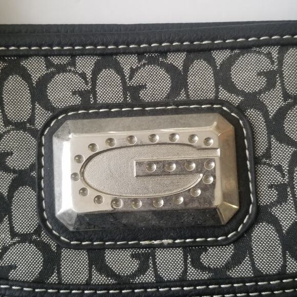 Guess Shoulder Bag with All Over Logo, Black Gray - Picture 3 of 13